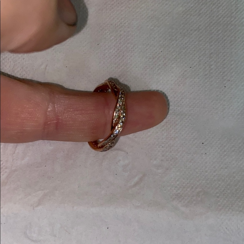 Rose gold ring.